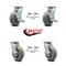 Service Caster 6 Inch Thermoplastic Rubber Caster Set with Roller Bearing 4 Swivel Lock 2 Brake SCC-30CS620-TPRRD-TLB-BSL-2-BSL-2 - alternate 5